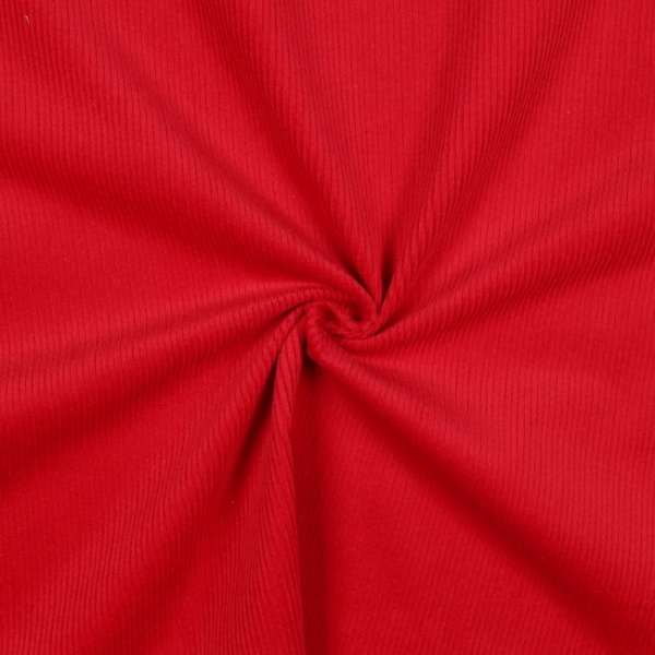 Washed Stretch Cotton Corduroy - Red